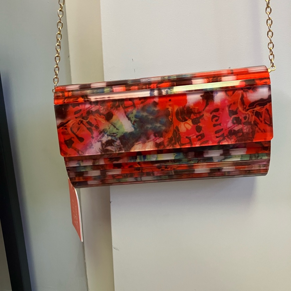 Red Multicolor Clutch Bag - Picture 3 of 5